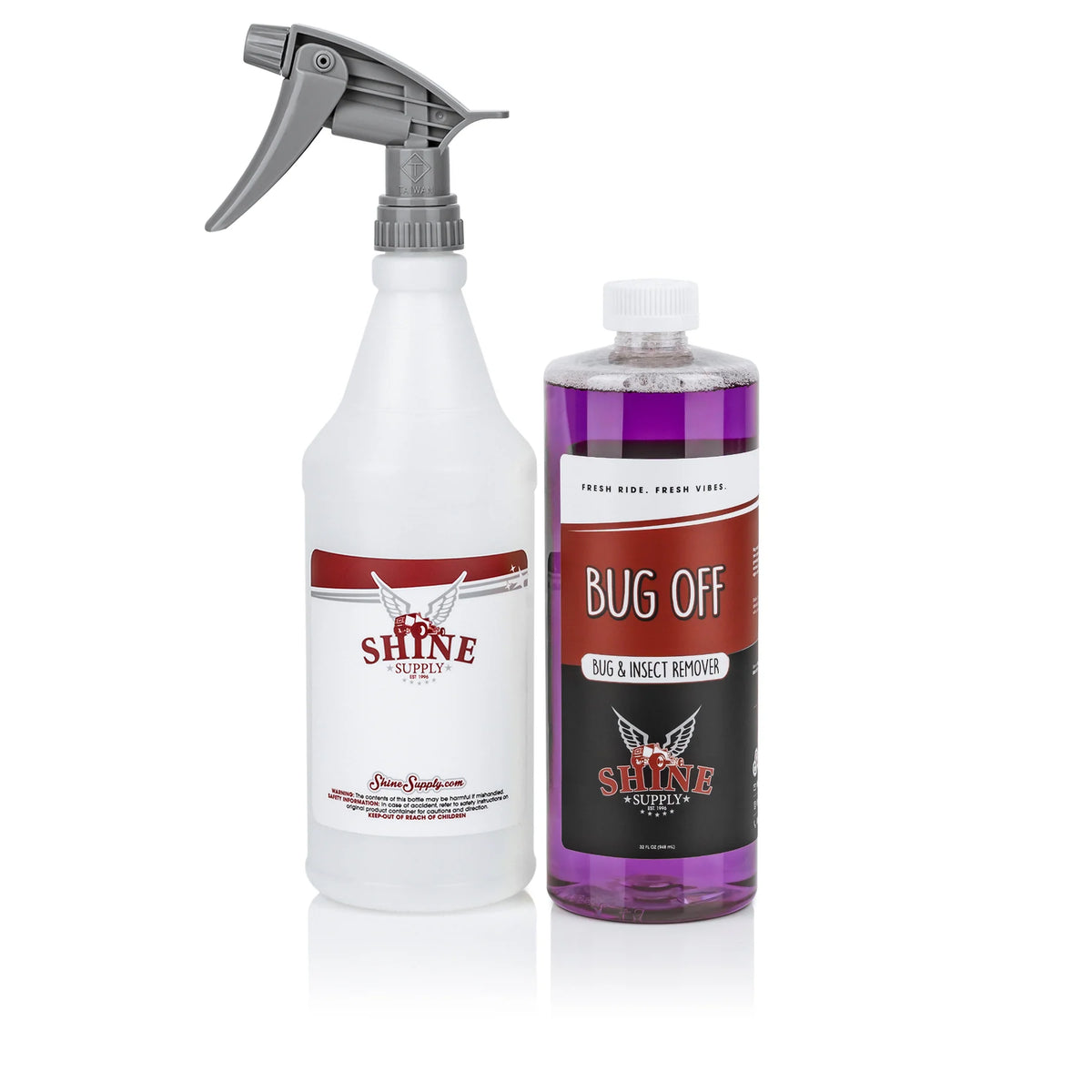 Shine Supply Bug Off bug and insect remover in a 32 oz spray bottle