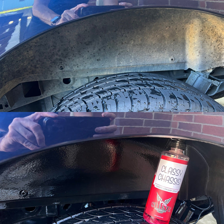 Classy Chassis undercarriage spray in use