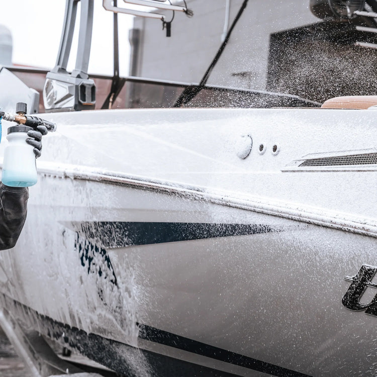 Boat cleaned with Shine Supply Marine