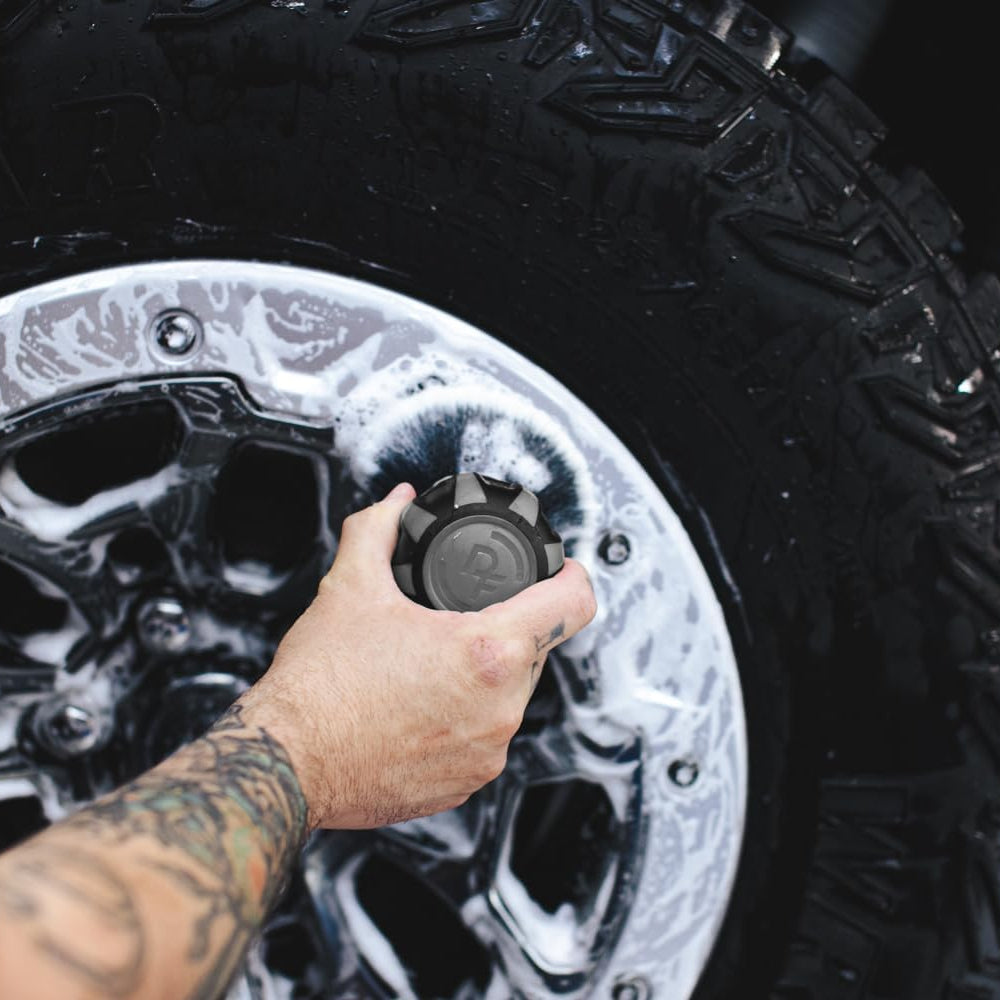 Detail Factory Curveball brush cleaning a wheel