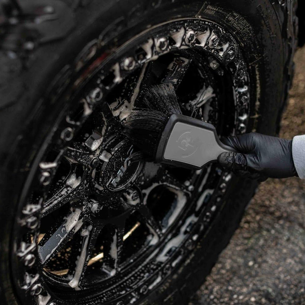 Detail Factory wheel face brush cleaning a wheel