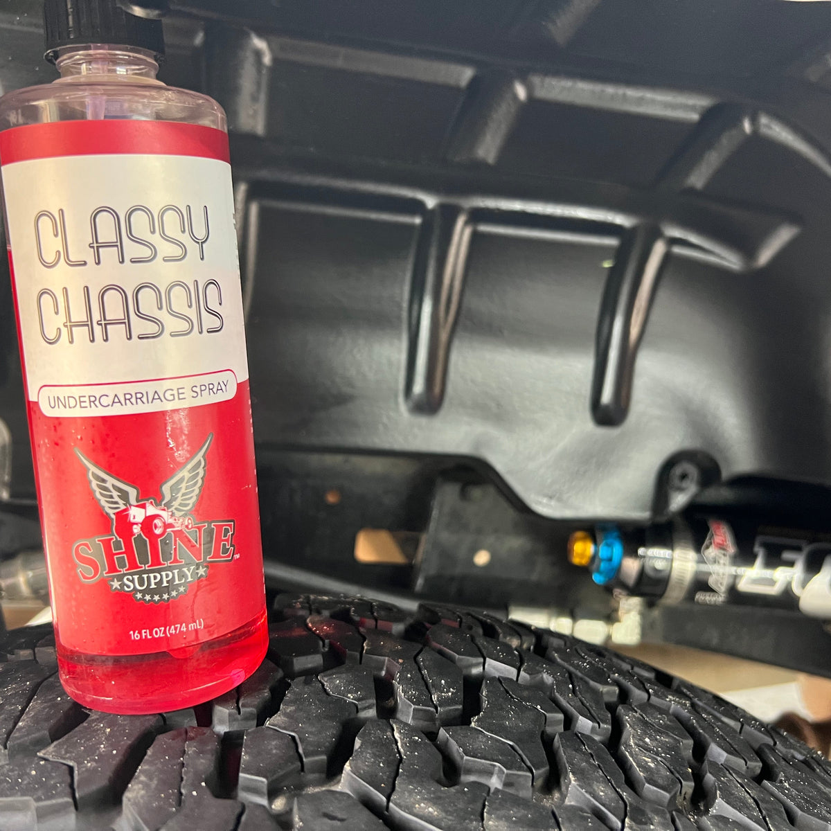 Classy Chassis undercarriage spray in use