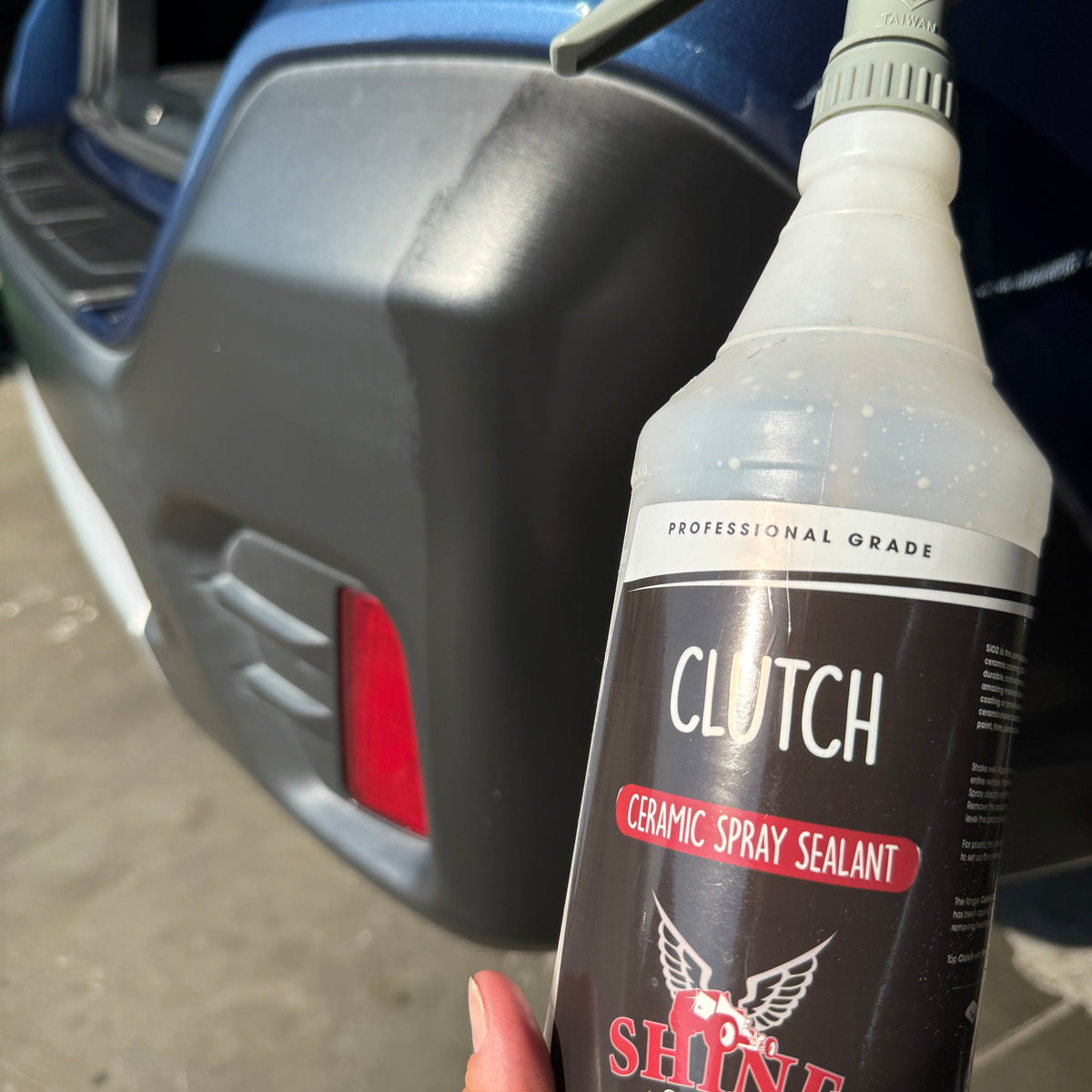 Clutch ceramic spray sealant applied to paint