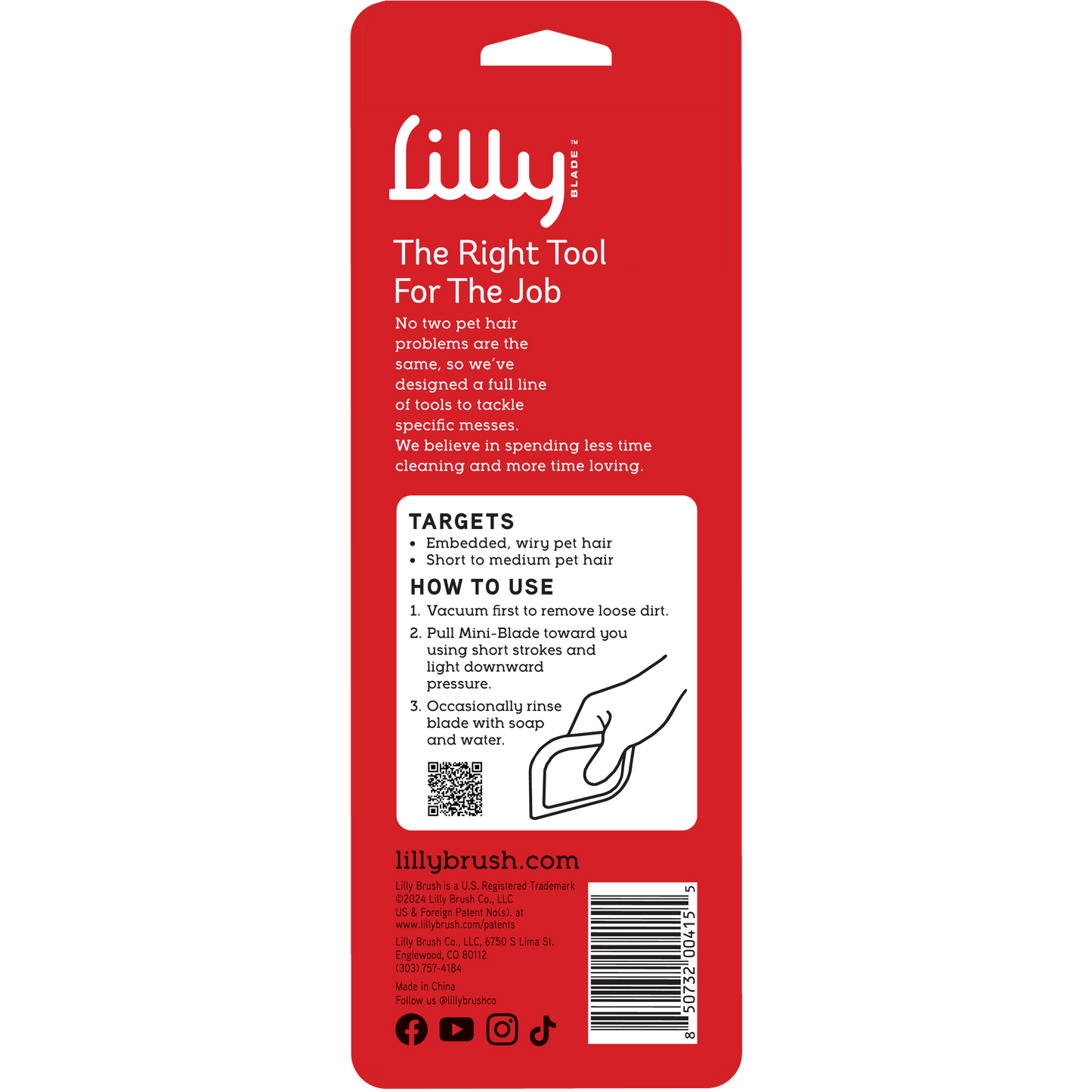 Lilly Brush Mini Pet Hair Detailer