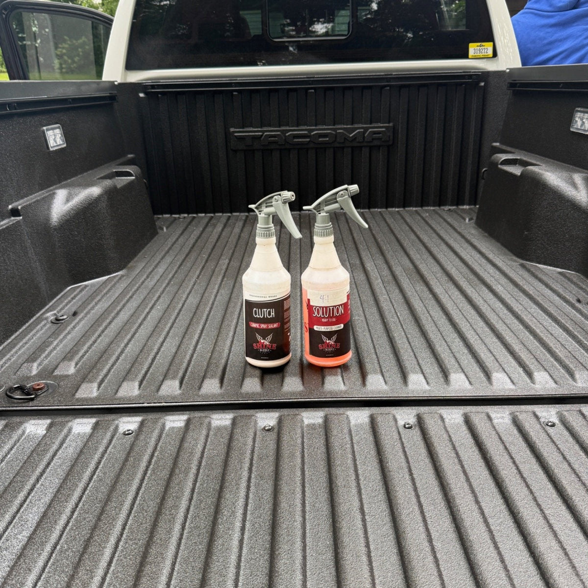 Toyota Tacoma bed liner restored with Shine Supply products